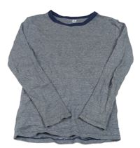 Tmavomodro-bílé melírované triko H&M