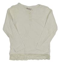 Bílé triko s krajkou Topolino