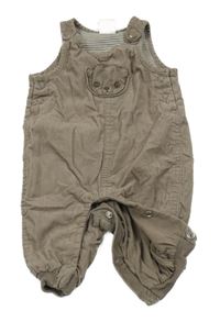 Hnedé menšestrové na traké podšité nohavice s medvídkem/kapsou H&M