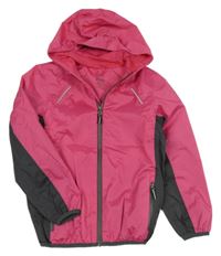 Tmavorůžovo/šedá šušťáková funkčná jarná bunda s kapucňou crivit