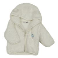 Biela chlpatá bunda s hviezdičkou a kapucňou s uškami Ergee