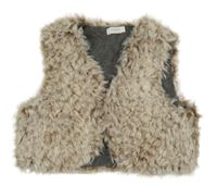 Hnědo-béžovo-smetanové huňaté podšité bolérko Next