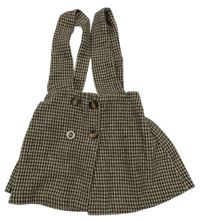 Béžovo-tmavohnedá vzorovaná prepínaci tepláková sukňa s trakami SHEIN