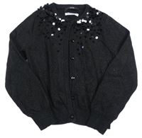 Čierny melírovaný trblietavý prepínaci sveter s pajetkami George