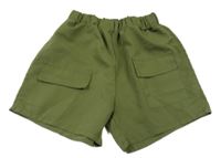 Khaki šusťákové kraťasy 