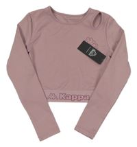 Nové - starorůžové thermo crop triko s logy a průstřihem Kappa