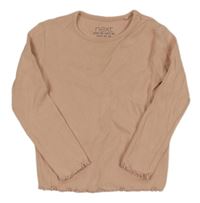 Pudrové žebrované triko Next