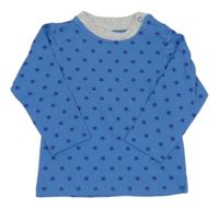 Modro-svetlosivé pyžamové tričko s hviezdičkami