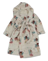 Světlerůžový plyšový župan s vílami a kapucí George