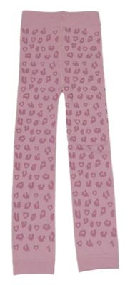 Růžové vzorované thermo punčochové legíny Ergee