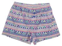 Bielo-tmavomodro-lila-farebné vzorované kraťasy OshKosh