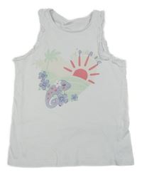 Biely top s chameleonem a slniečkom a kanýrky KIDS