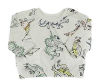Smotanová oversize mikina s dinosaurami PRIMARK