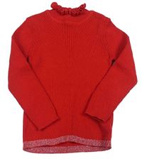 Červený rebrovaný vlnený sveter so stojačikom Mothercare