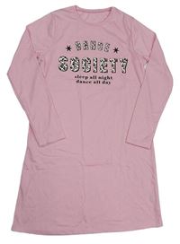 Ružová nočná košeľa s nápisom George