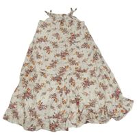 Krémové kvetované trblietavé šaty Matalan