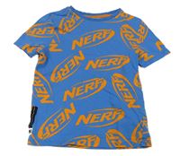 Modré tričko s logy Nerf