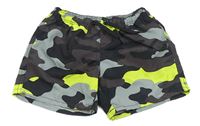 Šedo-hnědo-černé army plážové kraťasy Tezenis