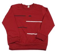 Červená ľahká mikina s pruhmi