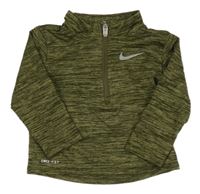 Khaki melírovaná športová funkčná mikina s logom zn. Nike