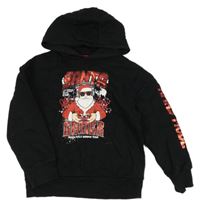 Černá mikina se Santou a kapucí Primark