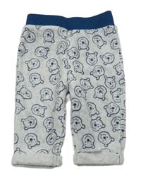 Sivé melírované zamatové tepláky s Púem Disney