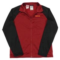 Tmavočerveno-černá sportovní propínací mikina Adidas