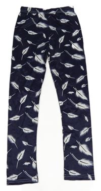 Tmavomodré legíny s pírky