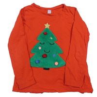 Červené tričko so stromkem s bambulemi Dopodopo