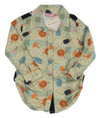 Nové - Svetlozelená kockovaná tunika s bodkami a nanuky