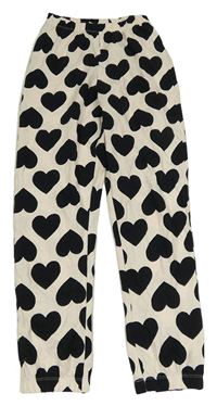Světlebéžové pyžamové kalhoty se srdíčky Next