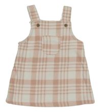 Ružovo-biele kockované fleecové šaty s vreckom George