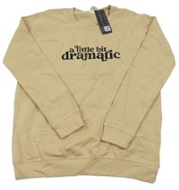 Nové - Světlehnědá mikina s nápisem