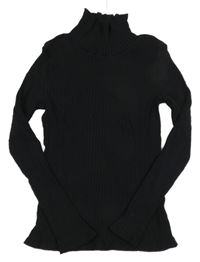 Čierny rebrovaný rolák C&A