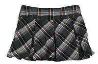 Tmavošedo-čierno-biela kockovaná skladaná sukňa Yd.