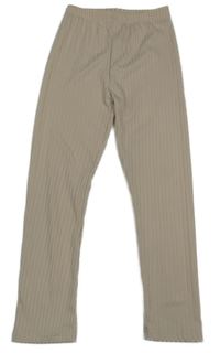 Béžové rebrované legíny