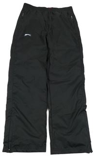Černé šusťákové podšité kalhoty s logem Slazenger