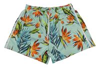 Mátové plážové kraťasy s listy