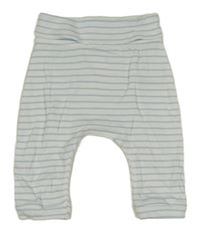 Bielo-svetlomodré pruhované ľahké tepláky Nutmeg