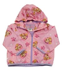 Růžová šusťáková jarní bunda se Skye a kapucí Nickelodeon