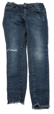 Tmavomodré skinny rifle s vyšúchaním Pepperts