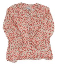 Smetanovo-červená květovaná tunika TCM