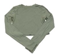 Khaki crop tričko H&M
