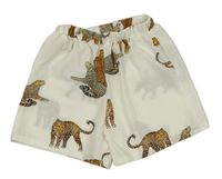 Smotanové ľahké kraťasy s levharty Shein