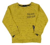 Horčicová melírovaná mikina s nápisom George