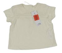 Nové - Smotanové tričko s výšivkami květin George