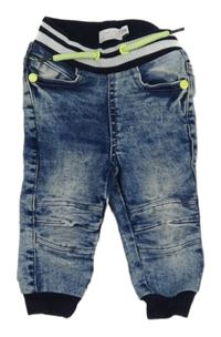 Modré teplákové cuff rifle s úpletovým pasom Dirkje