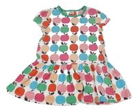 Bielo-farebná bavlnená šatová tunika s jablky Miniclub