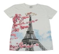 Biele tričko s Eiffelovkou Page One Young