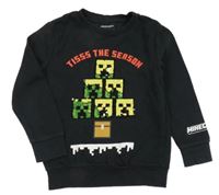 Černá mikina s Minecraft z překlápěcích flitrů